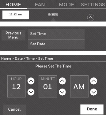 De tijd/datum instellen