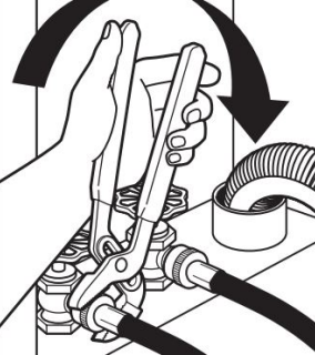 Connect inlet hoses to water faucets Step 2