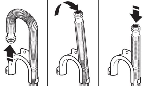 Remove drain hose form (floor drain installations only)