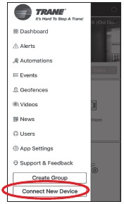 Trane Home ro'yxatdan o'tish 2-qadam