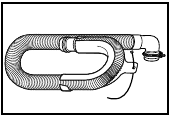 Drain hose with clamp, U-form, and cable tie