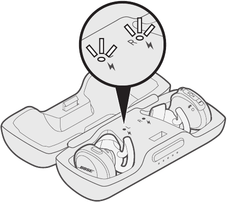 Ao carregar os fones de ouvido