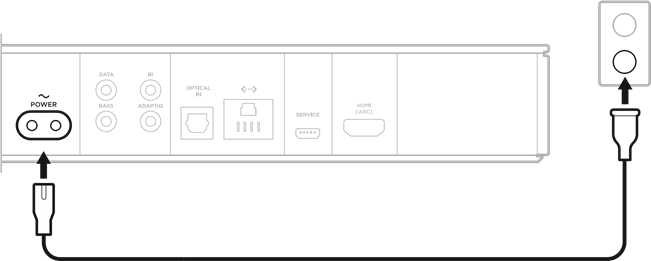 CONECTE LA BARRA DE SONIDO A LA ENERG&Iacute;A