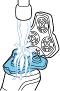 Reinigung des Rasierers mit Wasser Schritt 3
