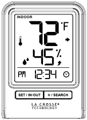 View Indoor or Outdoor Data Indoor temperature/humidity readings
