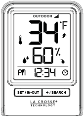 View Indoor or Outdoor Data Outdoor temperature/humidity
