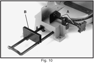 ASSEMBLING ACCESSORY WORK CLAMP TO SAW Fig. 10
