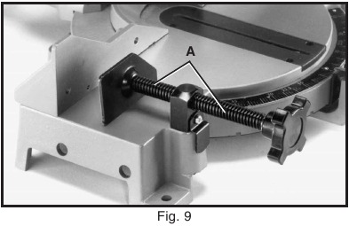 ASSEMBLING ACCESSORY WORK CLAMP TO SAW Fig. 9