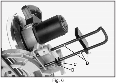 ASSEMBLING STOCK STOP AND TABLE EXTENSIONS Fig. 6