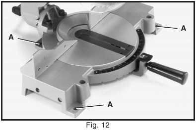 FASTENING COMPOUND MITER SAW TO SUPPORTING SURFACE