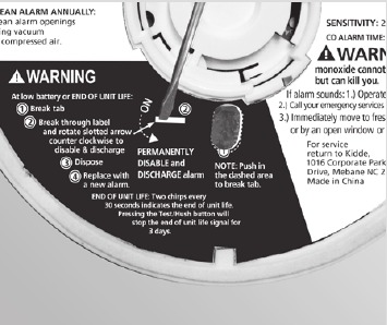 To Permanently Disable Alarm / Discharge Battery Step 2