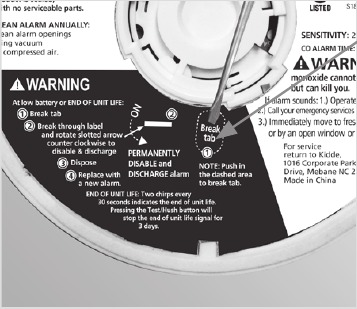 To Permanently Disable Alarm / Discharge Battery Step 1