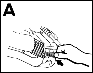 Remover detritos entupidos do impulsor Passo 1
