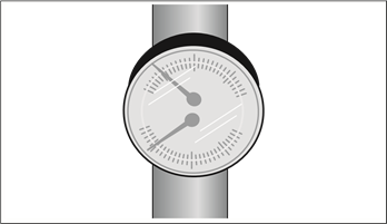 4-сурет Қысым/температура өлшеуіші (қазандықтың артқы жағында орналасқан)