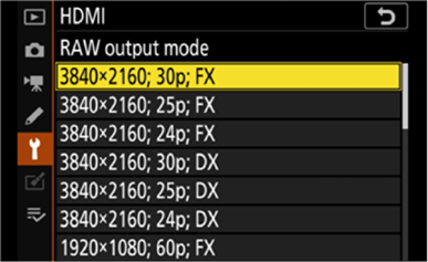 V&aacute;lasszon RAW kimeneti m&oacute;dot 3. l&eacute;p&eacute;s