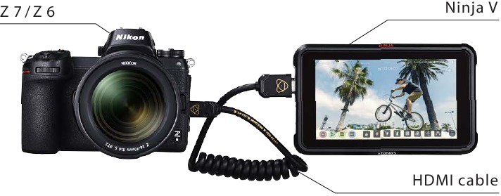 A f&eacute;nyk&eacute;pezőg&eacute;p csatlakoztat&aacute;sa az Atomos Ninja V-hez 1. l&eacute;p&eacute;s