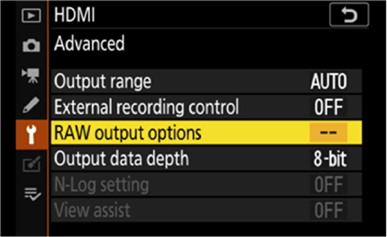 RAW kimeneti opci&oacute;k aktiv&aacute;l&aacute;si szolg&aacute;ltat&aacute;s&aacute;nak 2. l&eacute;p&eacute;se