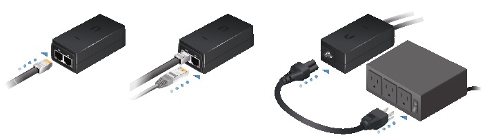 Yhdist&auml;minen PoE-sovittimeen