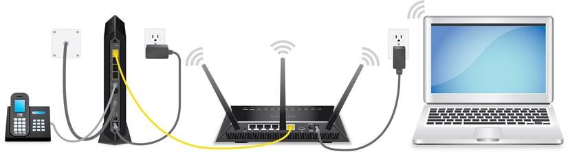 Podłącz modem kablowy do routera