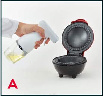 USING YOUR DEVICE - Step 1 - Spray a cooking spray