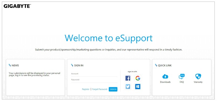 GIGABYTE eSupport