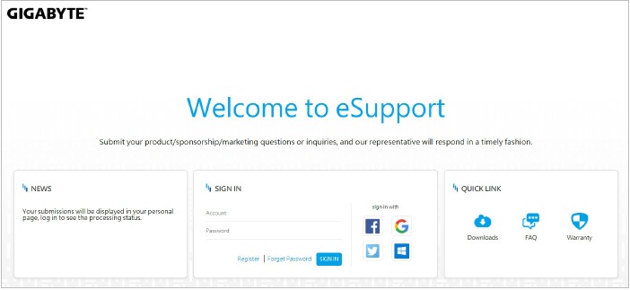 GIGABYTE eSupport