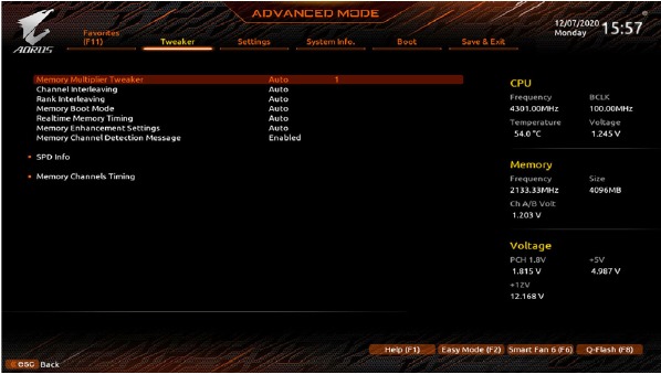 Setări avansate de memorie