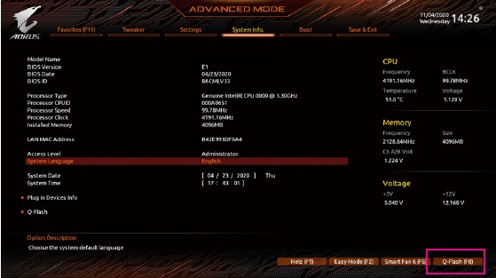 &Icirc;nainte de a &icirc;ncepe actualizarea BIOS-ului cu Q-Flash
