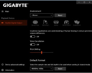 Configurarea ieșirii S/PDIF