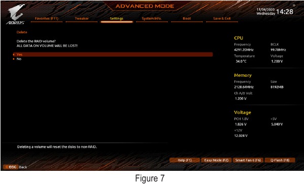 Ștergere volum RAID