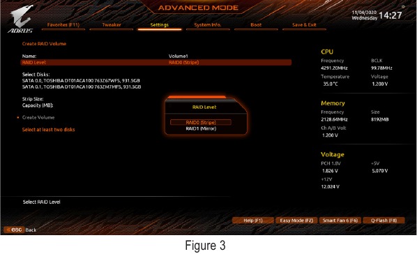 Configurare RAID UEFI - Pasul 2