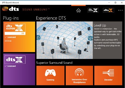 Utilizarea DTS Sound Unbound