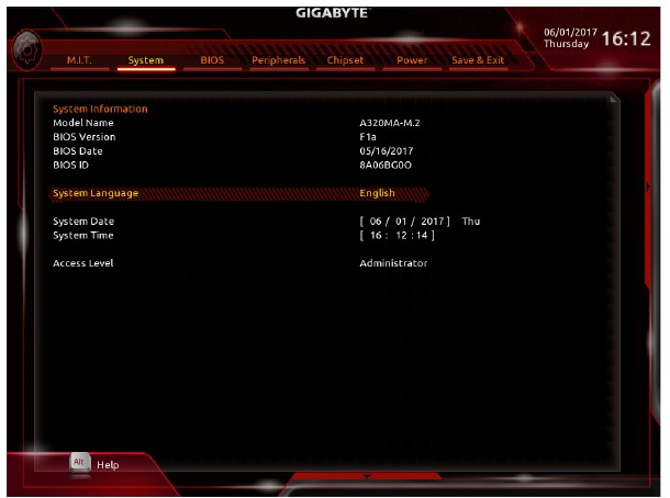 anakart modeli va BIOS versiyasi