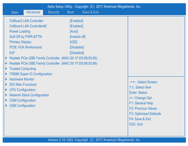 Configura&ccedil;&atilde;o do BIOS - Avan&ccedil;ado
