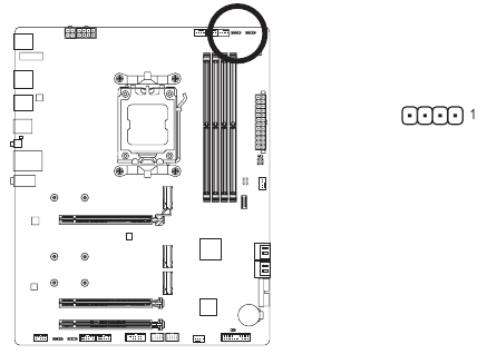 CPU_LED (Header da Faixa de LED do Cooler da CPU/Faixa de LED RGB)