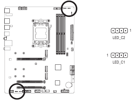 LED_C1/LED_C2 (Conectores de faixa de LED RGB)