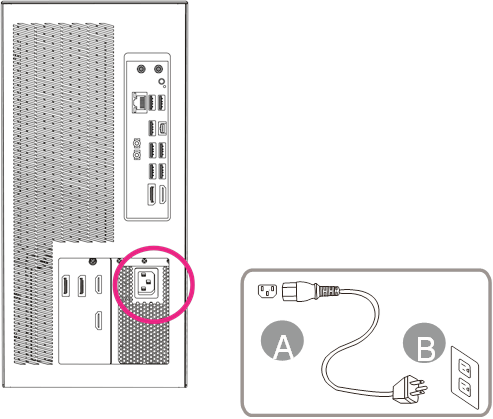 Priključitev napajalnega kabla