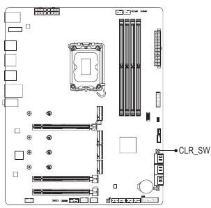 CLR SW (tlač&iacute;tko Clear CMOS)
