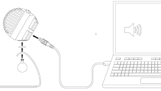 Ouvir atrav&eacute;s da sa&iacute;da do computador