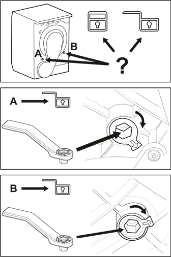 Untuk membuka kunci drum belakang