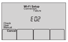 Termostato ekrano nuotrauka su rodomu klaidos kodu