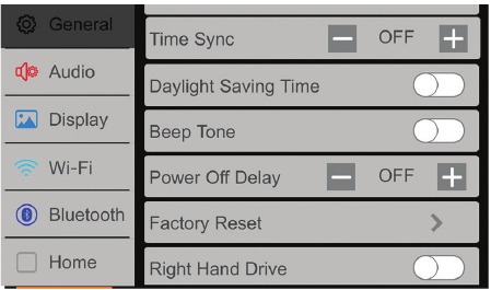 Defini&ccedil;&otilde;es de orienta&ccedil;&atilde;o de condu&ccedil;&atilde;o - Menu de defini&ccedil;&otilde;es