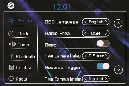 Menu de configura&ccedil;&atilde;o