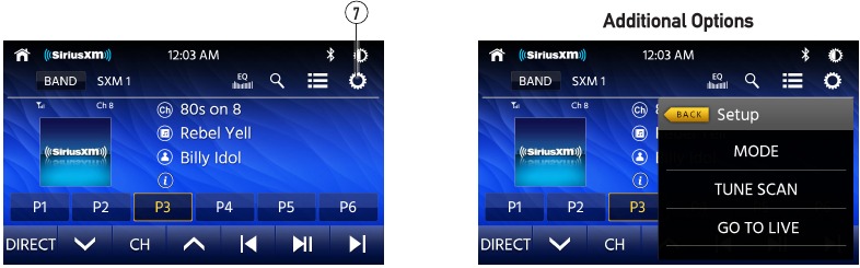 SiriusXM-satelliittiradion lis&auml;asetukset