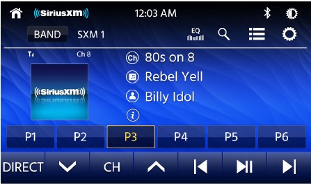 SiriusXM-satelliittiradion k&auml;ytt&ouml; &ndash; aloitusn&auml;ytt&ouml;