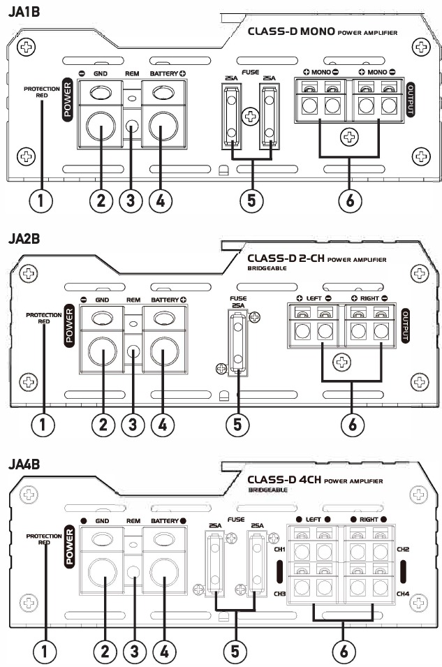 Power and Speaker Connections