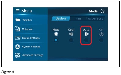 Automatinė &scaron;ildymo / vėsinimo nustatyta vertė &ndash; 2 veiksmas
