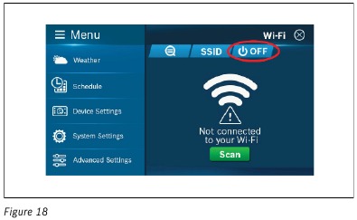 Įrenginio nustatymai &ndash; 3 veiksmas &ndash; &bdquo;Wi-Fi&ldquo; įjungimas / i&scaron;jungimas