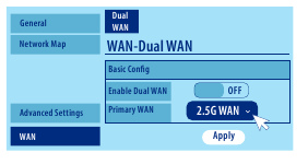 Choose 2.5G WAN