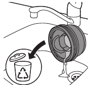 Vierta cualquier l&iacute;quido restante por un desag&uuml;e y recicle el cartucho vac&iacute;o de acuerdo con las normativas locales sobre residuos